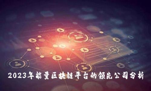 2023年能量区块链平台的领先公司分析